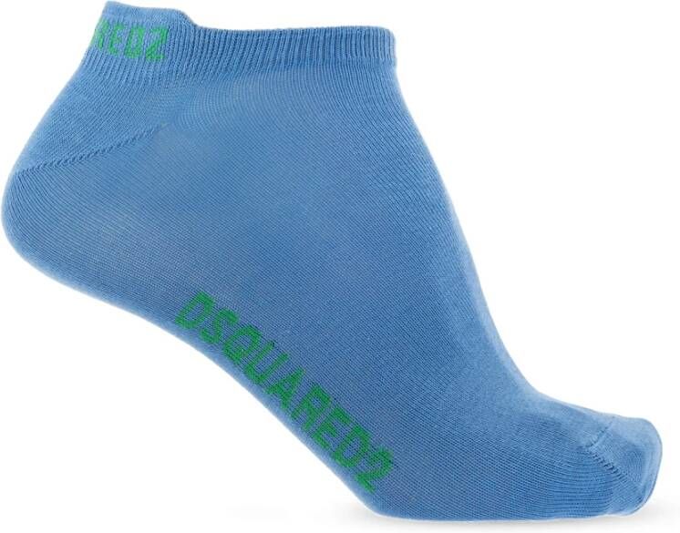 Dsquared2 Katoenen sokken met logo Blauw Heren
