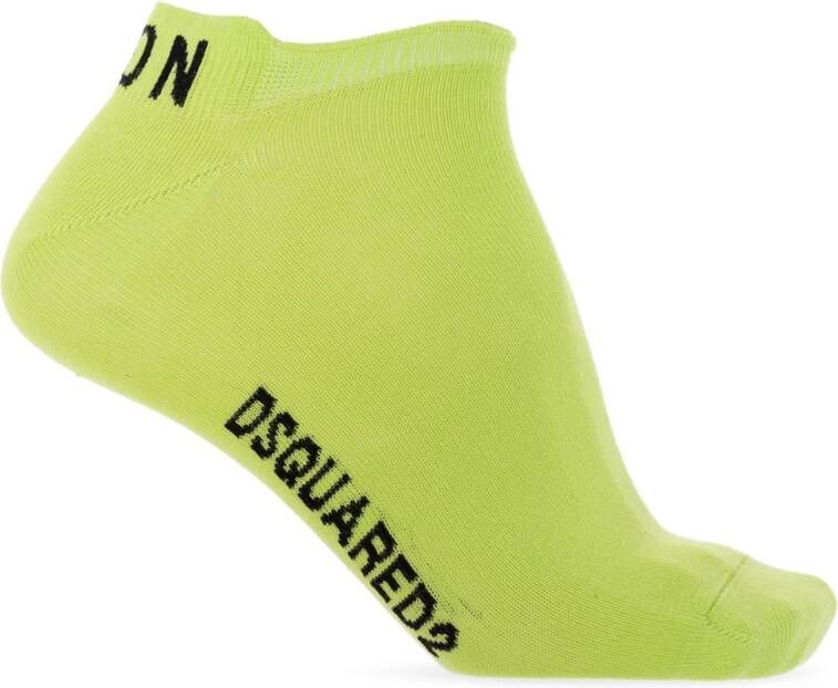 Dsquared2 Katoenen sokken met logo Groen Heren