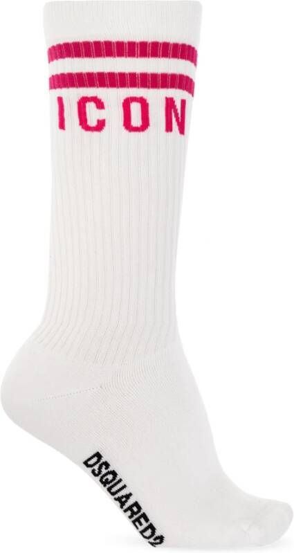 Dsquared2 Katoenen sokken met logo White Heren