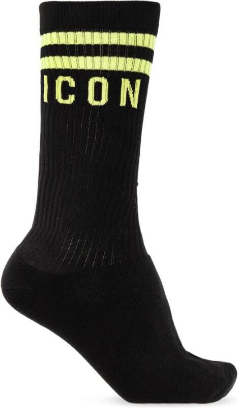 Dsquared2 Katoenen sokken met logo Zwart Heren