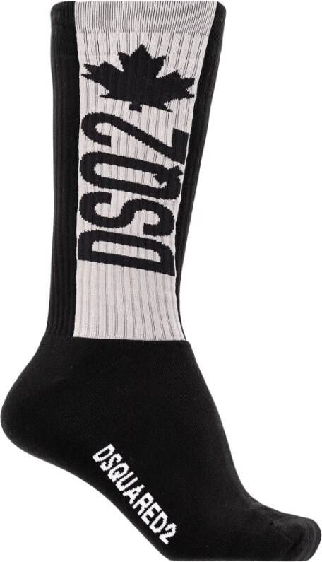 Dsquared2 Katoenen sokken met logo Zwart Heren