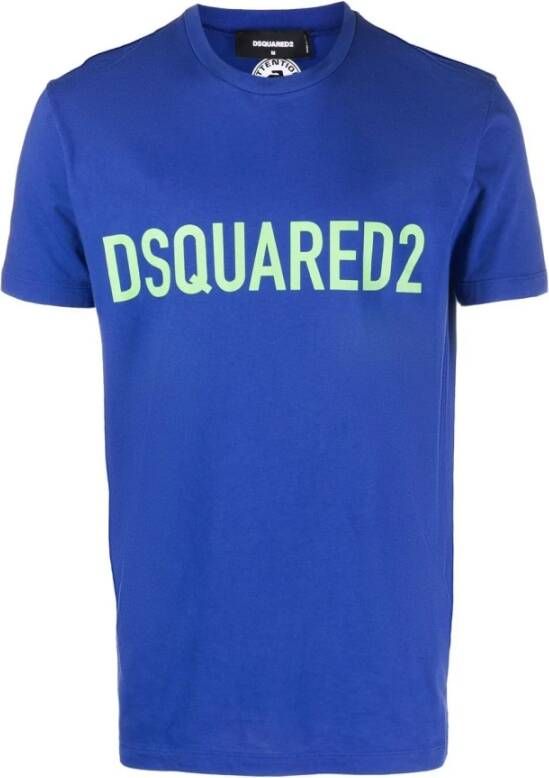 Dsquared2 Katoenen T-shirt Gemaakt in Italië Maat M Blauw Heren