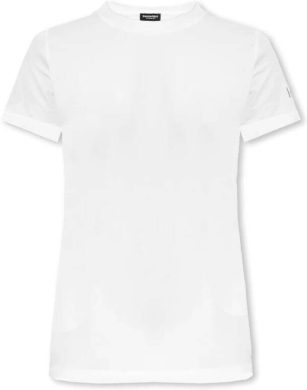 Dsquared2 Katoenen T-shirt met logo Wit Dames