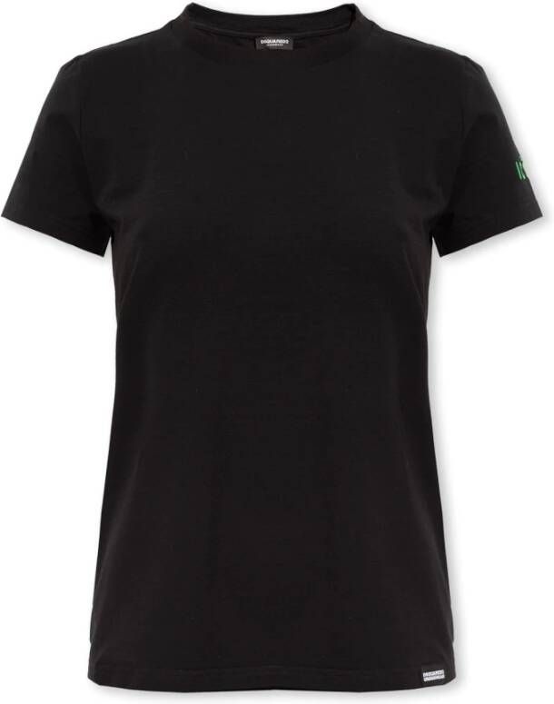 Dsquared2 Katoenen T-shirt met logo Zwart Dames