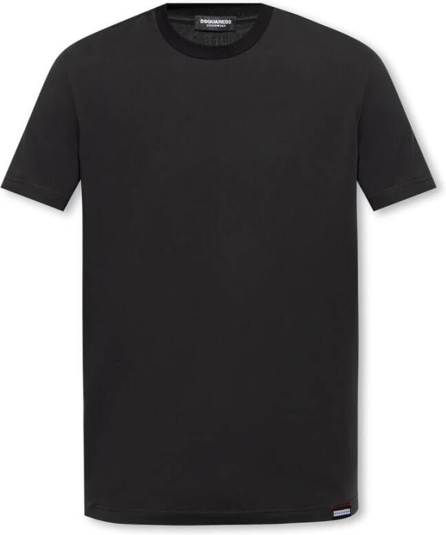 Dsquared2 Katoenen T-shirt met logo Black Heren