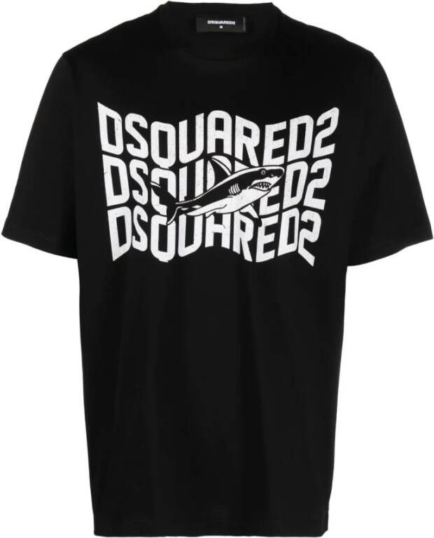 Dsquared2 Katoenen T-shirt voor Mannen Upgrade voor je Casual Garderobe Zwart Heren