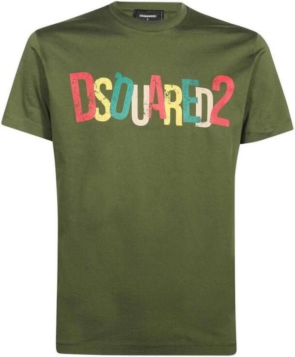 Dsquared2 Klassiek Katoenen T-Shirt voor Heren Groen Heren