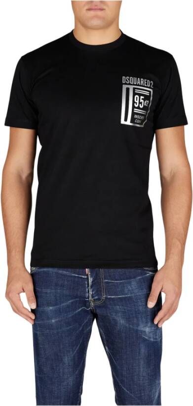 Dsquared2 Klassiek Katoenen T-Shirt voor Heren Zwart Heren