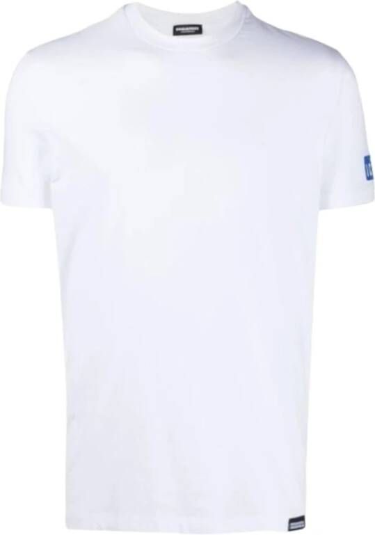Dsquared2 Witte Logo Zij T-shirts en Polos White Heren