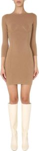 Dsquared2 Knitted Long-sleeve Dress Beige Dames