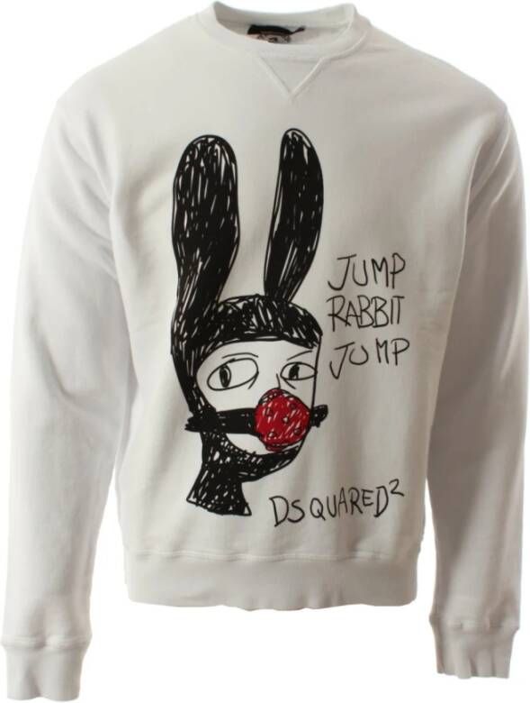 Dsquared2 Koele en Comfortabele Witte Katoenen Trui White Heren