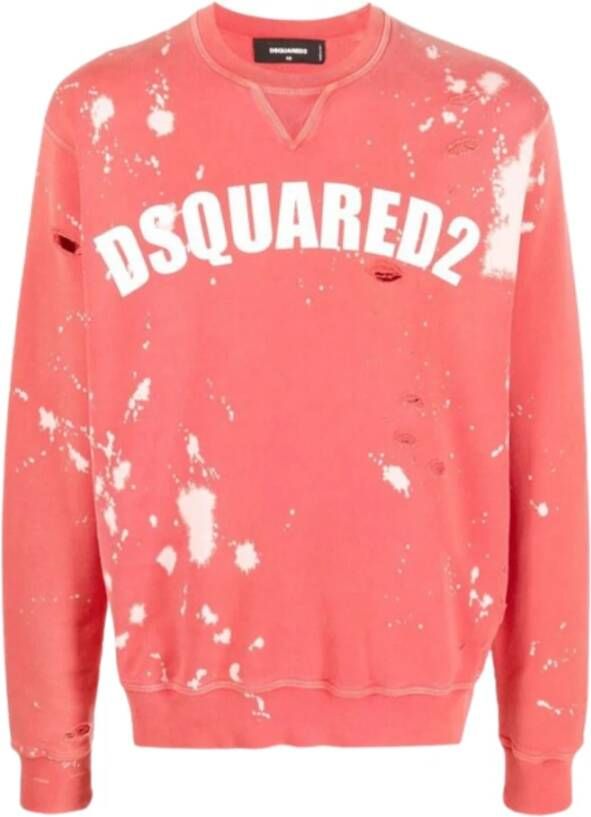 Dsquared2 Koraalrode Oversized Sweater Rood Heren