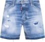 Dsquared2 Donkerblauwe Acid Wash Denim Shorts Blue Heren - Thumbnail 1