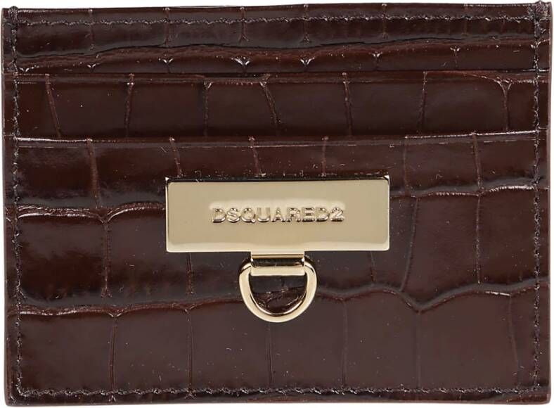 Dsquared2 Krokodil-effect kaarthouder Bruin Heren