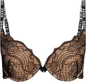 Dsquared2 Lace bra with logo Beige Dames