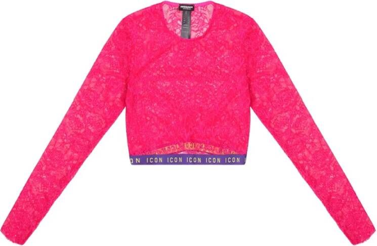 Dsquared2 Stijlvolle longsleeve top Pink Dames