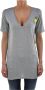 Dsquared2 Lang Grijs Katoenen Logo T-Shirt voor Dames Grijs Dames - Thumbnail 1