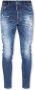 Dsquared2 Ontspannen Lange Kruis Blauwe Jeans Blue Heren - Thumbnail 1