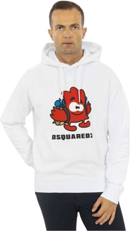 Dsquared2 Leaf Buddy Hoodie Stijlvol en Comfortabel White Heren