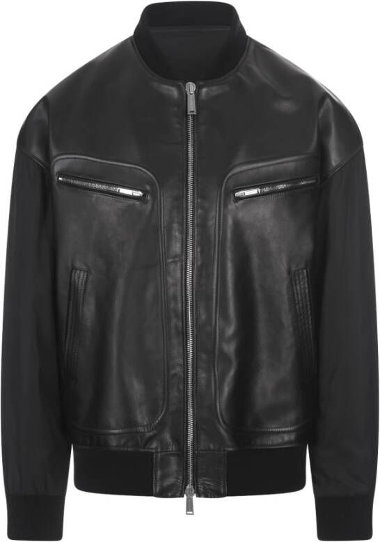 Dsquared2 Leather Jackets Zwart Heren