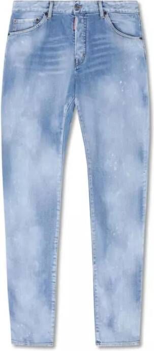 Dsquared2 Lichtblauwe Paint Splatter Jeans Blauw Heren