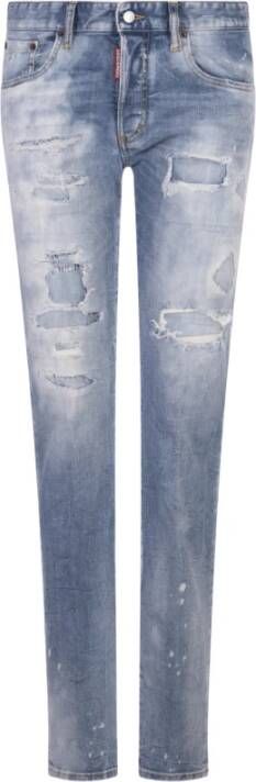 Dsquared2 Lichtblauwe Ripped Wash Jeans Blauw Dames