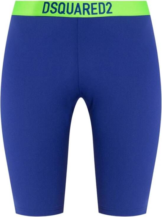 Dsquared2 Logo Cropped Leggings Sign? J Collectie Blauw Dames