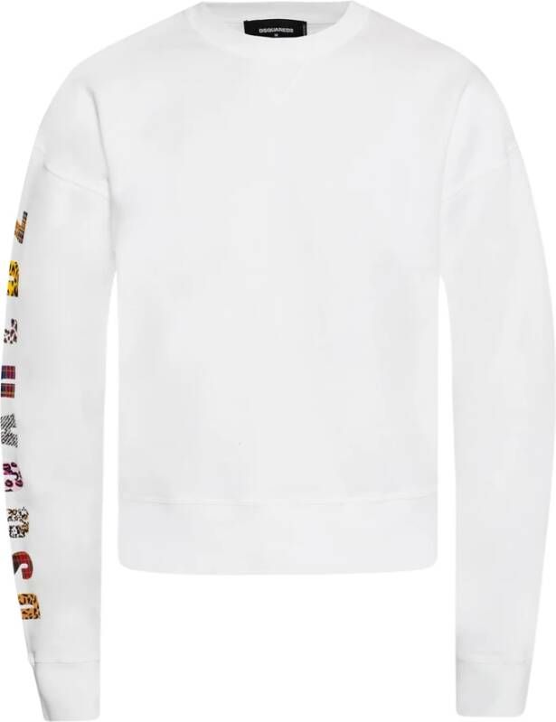 Dsquared2 Logo Katoenen Sweatshirt White Heren