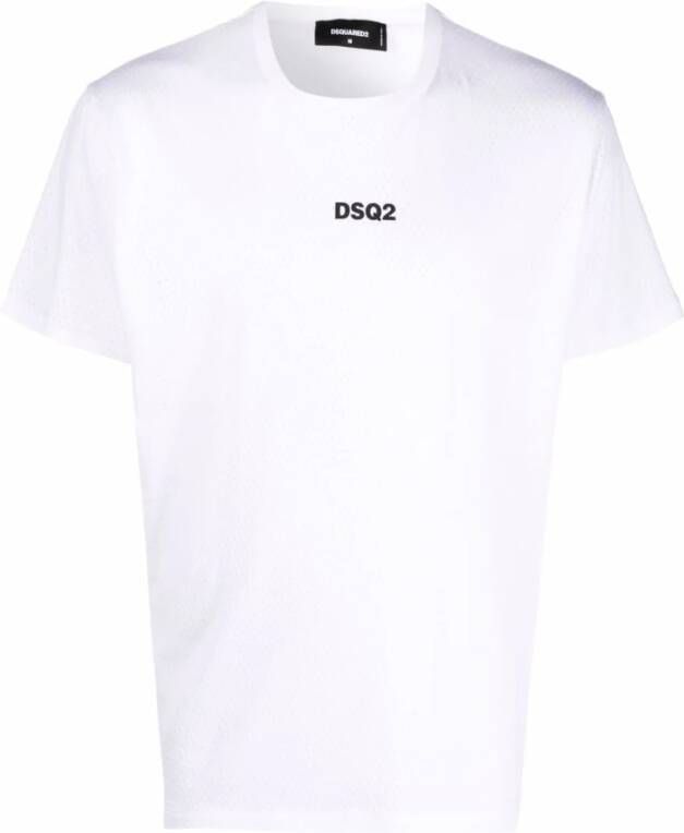 Dsquared2 Logo mesh t-shirt Wit Heren