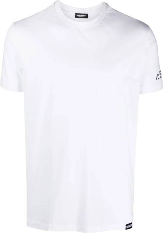 Dsquared2 Logo-patch Detail T-shirt voor Heren White Heren