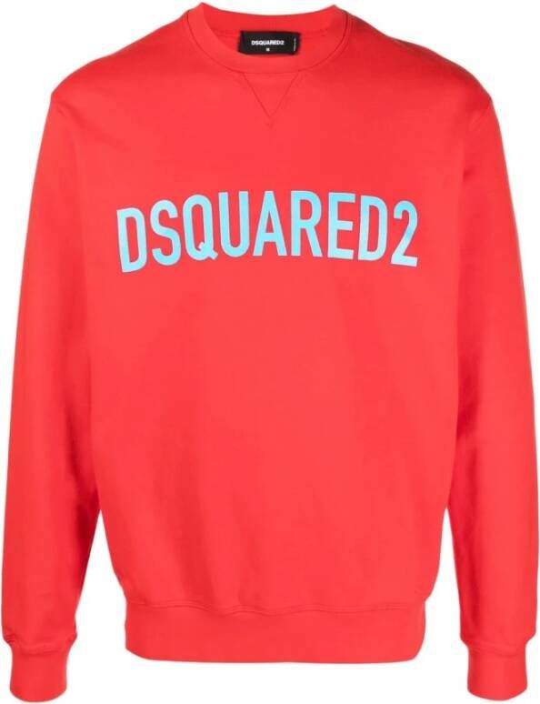 Dsquared2 Logo-Print Crew-Neck Sweatshirt Rood Heren