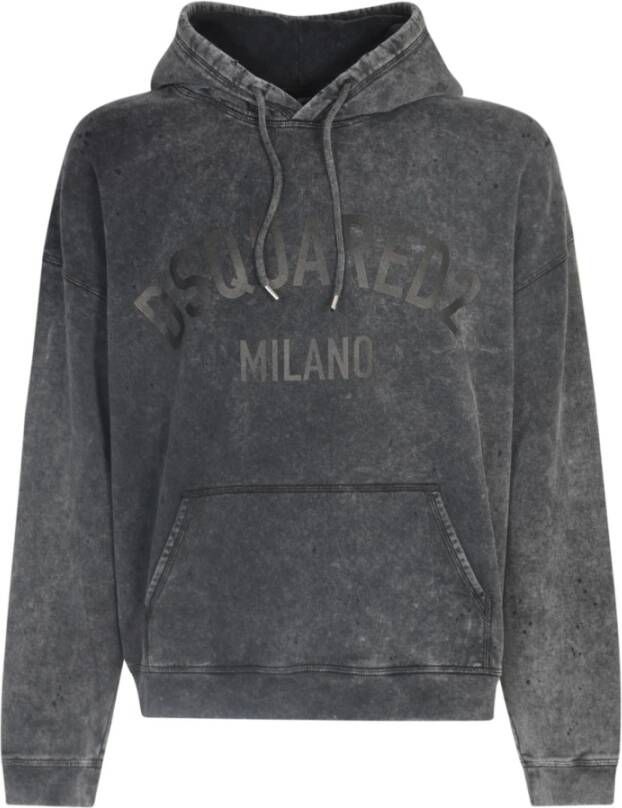 Dsquared2 Antracietgrijze Hoodie met Logo Print Grijs Heren