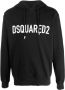 Dsquared2 Zwarte katoenen trui met capuchon en logo print Zwart Heren - Thumbnail 1