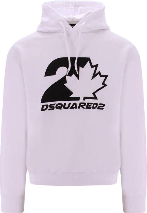 Dsquared2 Logo Print Katoenen Sweatshirt Wit Heren