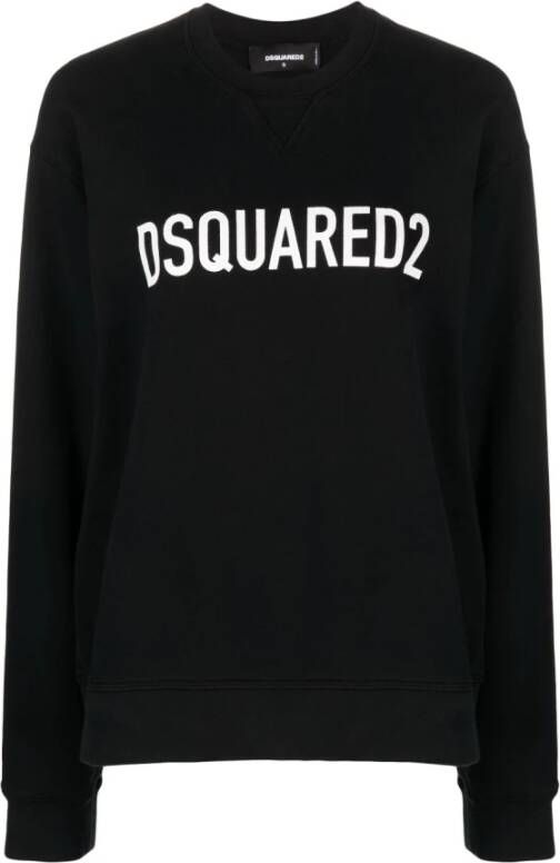 Dsquared2 Logo-Print Katoenen Sweatshirt Zwart Dames