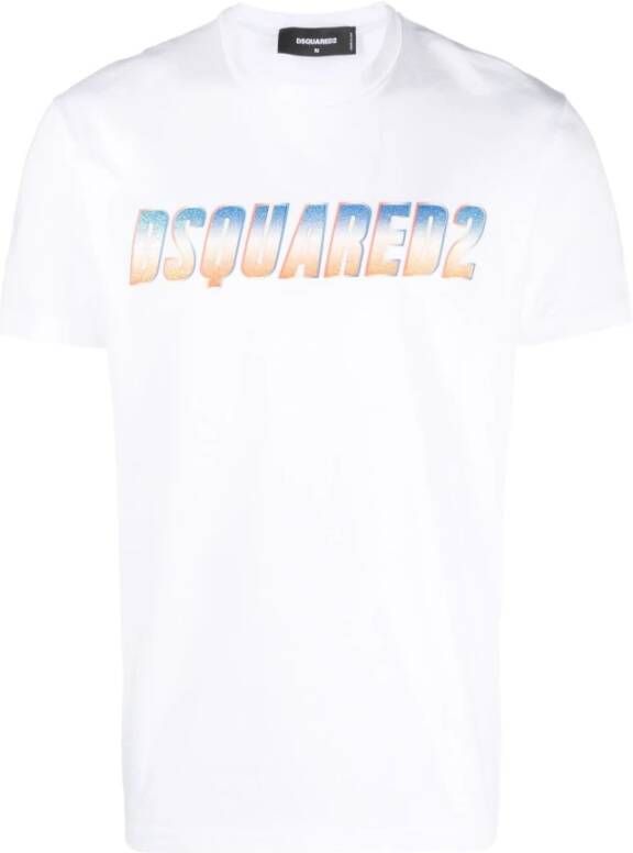 Dsquared2 Logo-Print Katoenen T-Shirt in Wit Heren