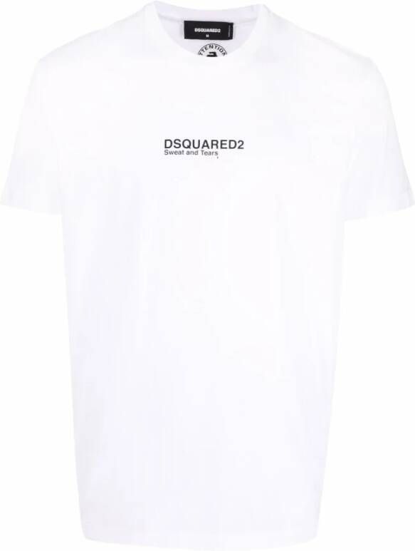 Dsquared2 Logo-Print Katoenen T-Shirt voor Heren Wit Heren