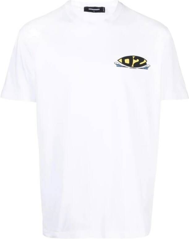 Dsquared2 logo-print short-sleeve T-shirt Wit Heren