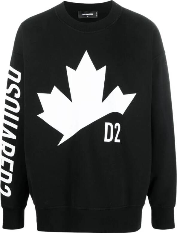Dsquared2 Iconisch Logo Sweatshirt Upgrade Casual Stijl Black Heren