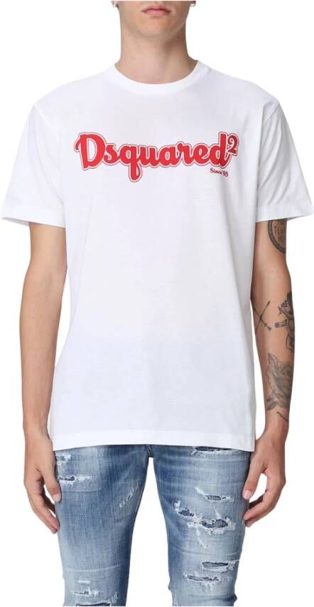 Dsquared2 Regular Fit Wit T-Shirt White Heren