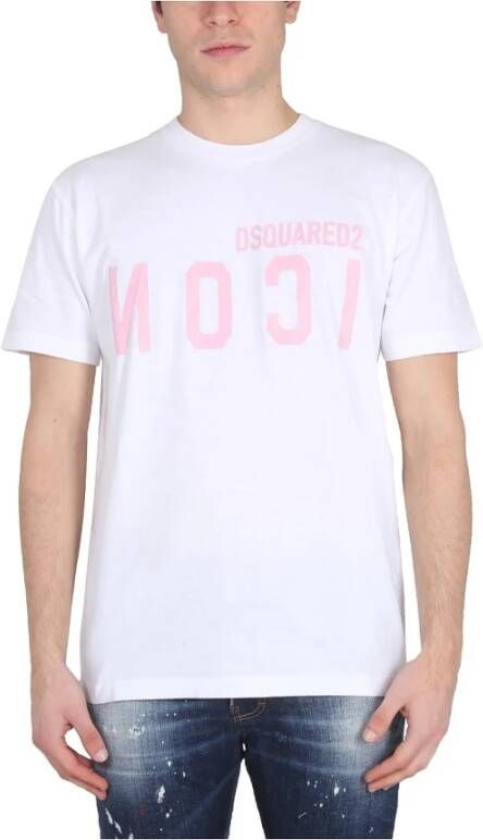 Dsquared2 Logo Print T-Shirt Wit Heren