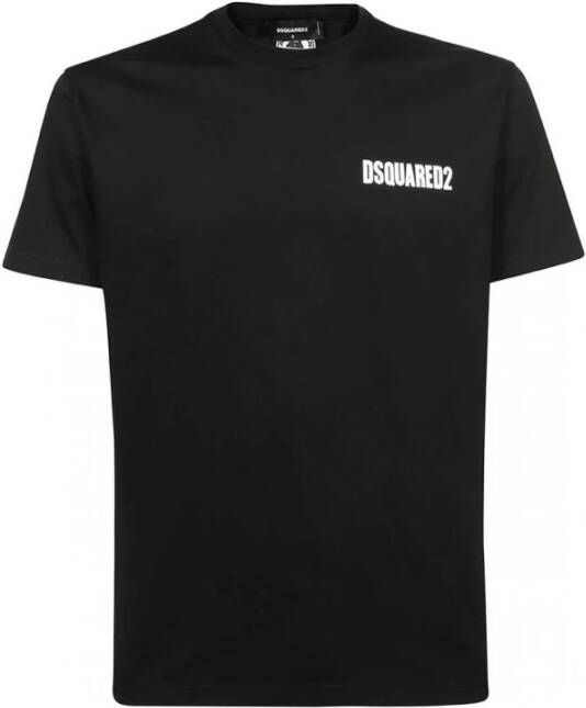 Dsquared2 Zwarte Oversized T-shirt met Geribbelde Kraag Black Heren