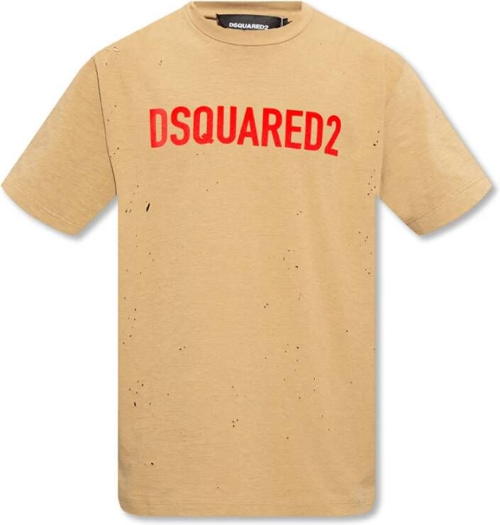 Dsquared2 Logo T-shirt Beige Heren