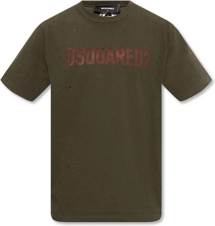 Dsquared2 Logo T-shirt Groen Heren