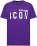 Dsquared2 Icon Print Logo T-Shirt Purple Heren - Thumbnail 1