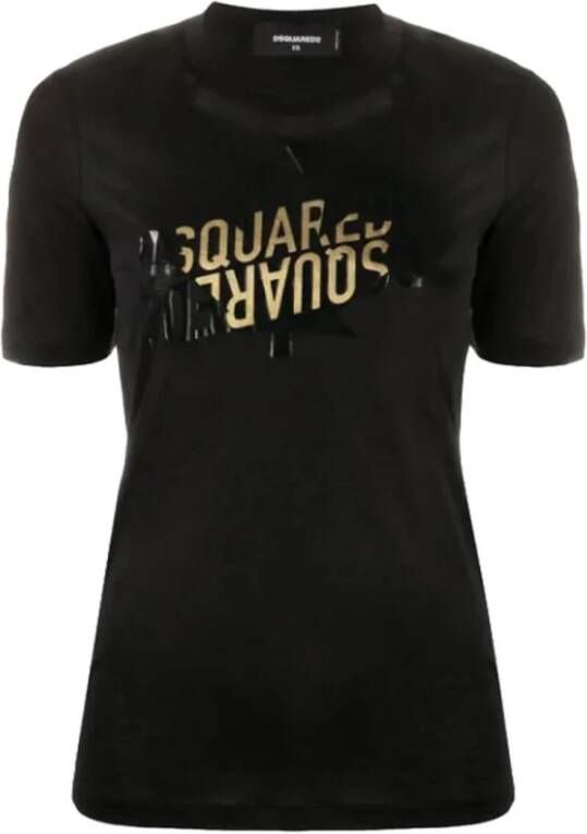 Dsquared2 Logo T-shirt Zwart Dames