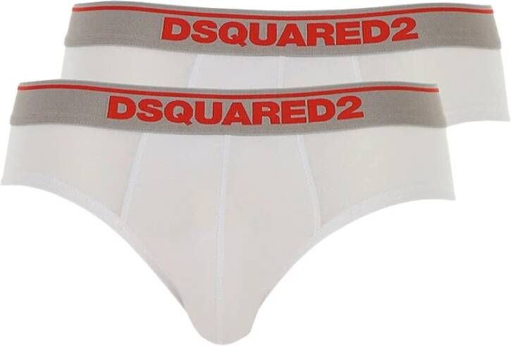 Dsquared2 Logo taille briefs tweepack Wit Heren