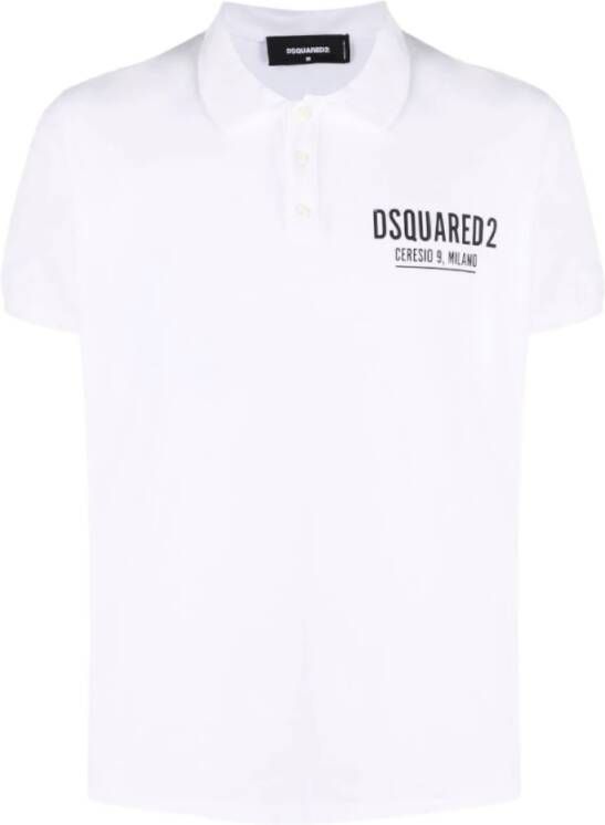 Dsquared2 Logo-trykk polo skjorte Wit Heren