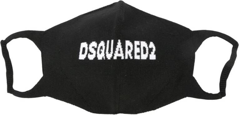 Dsquared2 Logo-versierd gezichtsmasker Blijf veilig en stijlvol Zwart Unisex