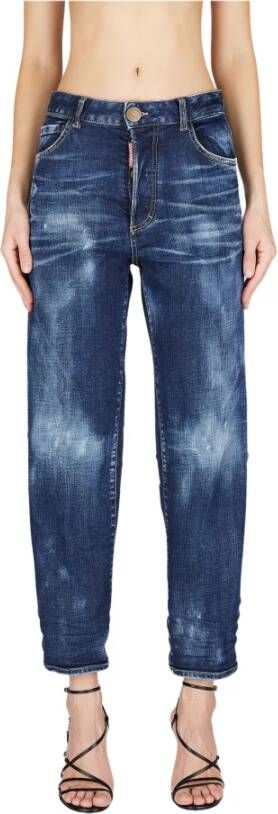 Dsquared2 Distressed Skinny-Cut Jeans Indigo Blauw Blue